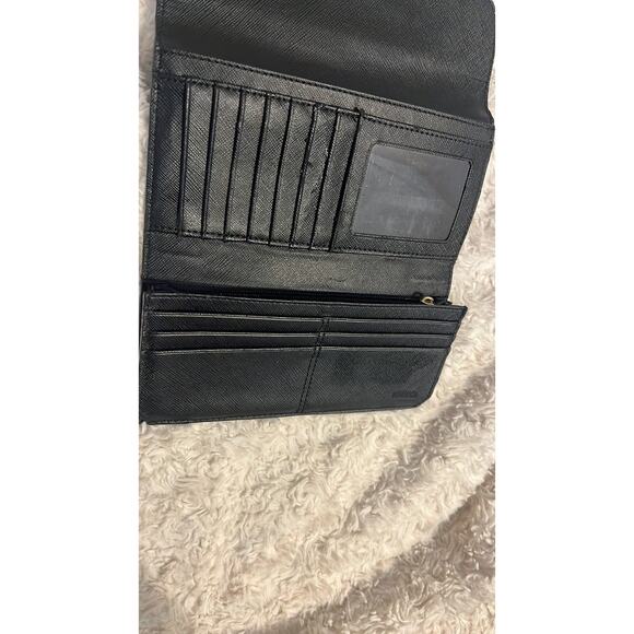 Coach Campbell Black Leather Zip Around Wallet Coach Buckle Wallet - Picture 4 of 6